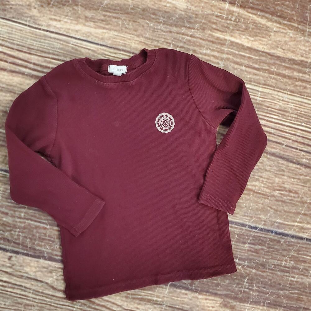 Lil Legs ribbed maroon tshirt sz 24m